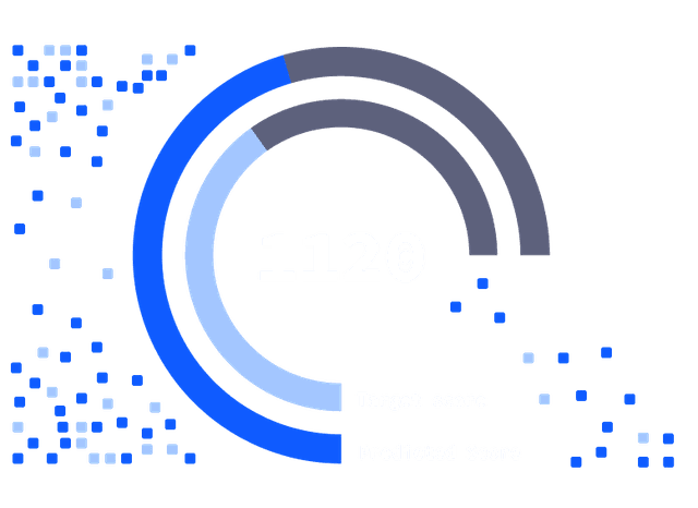 Circular graph with a target score and a predicted score on it