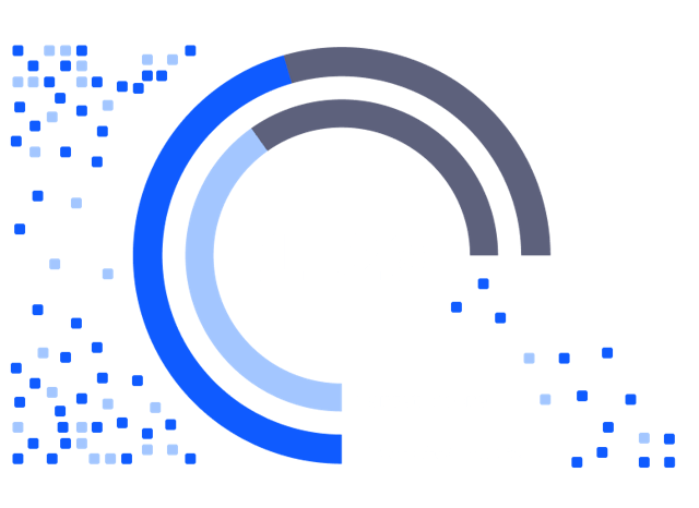 Circular graph with a target score and a predicted score on it